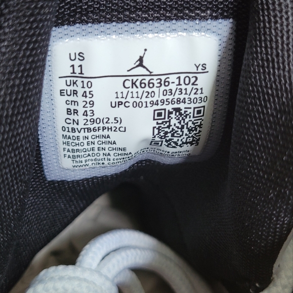 Jordan Max Aura 2 CK6636 102 Men's Size 11 White/Gym Red-Black - Picture 8 of 11